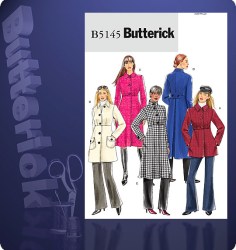 5145 BUTTERICK LINED FIT RAISED WAIST PRINCESS COAT PATTERN 8-14